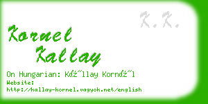 kornel kallay business card